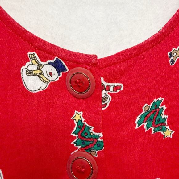 STEVEN ROSS Christmas Overall Dress Red Knit Jumper Teacher Holiday VTG Sz S - Picture 4 of 8